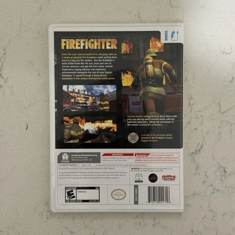 Real Heroes‎ Firefighter Nintendo Wii Game Complete 2007 Made In The USA